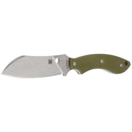 Spyderco STOK Drop Point Knife Old Green G10, Satin 8Cr13MoV (FB50GPOD)