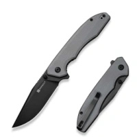 Sencut - Sylor Gray G10 Folding Knife, Black D2 (S25056-1)