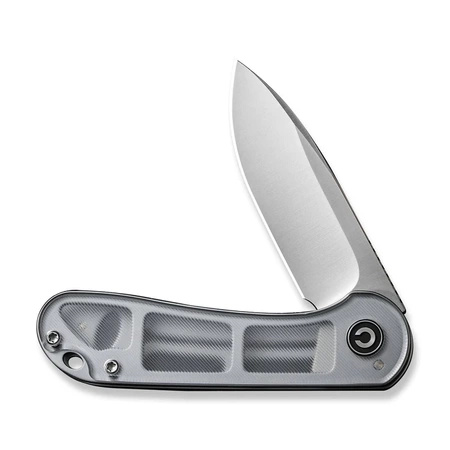 Civivi Elementum Flipper Folding Knife Polished Lexan, Satin D2 (C907A-7)