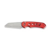 Civivi Pragma Prime Red Aluminum, Stonewashed 14C28N Folding Knife (C24067-2)