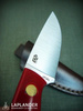 Brisa Necker 70 Flat knife - Red Micarta - Leather scabbard