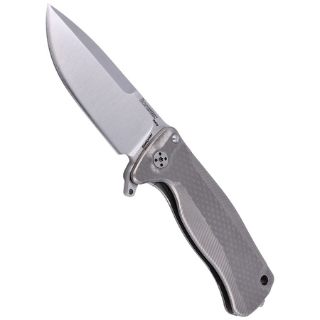 LionSteel Grey Titanium Folding Knife, Satin Sleipner by Molletta (SR22 G)