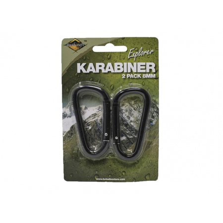 BCB carabiner 8 mm - black - 2 pcs.