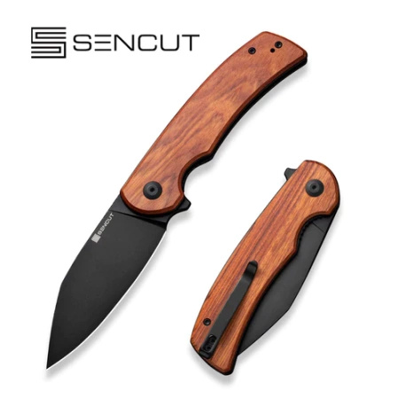 Sencut Omniform Guibourtia Wood Folding Knife, Black 9Cr18MoV (S23064-3)