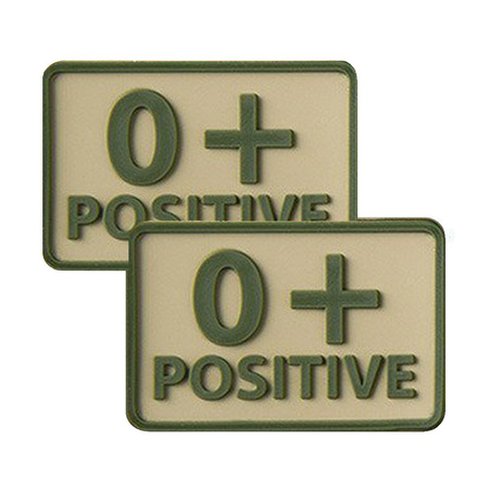 Helikon - PVC patch - Blood Group - 0+ POS - Khaki - 2 pcs.