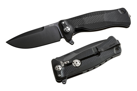 LionSteel SR Flipper Aluminum Black / Black Blade Folding Knife (SR11A BB)