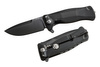 LionSteel SR Flipper Aluminum Black / Black Blade Folding Knife (SR11A BB)