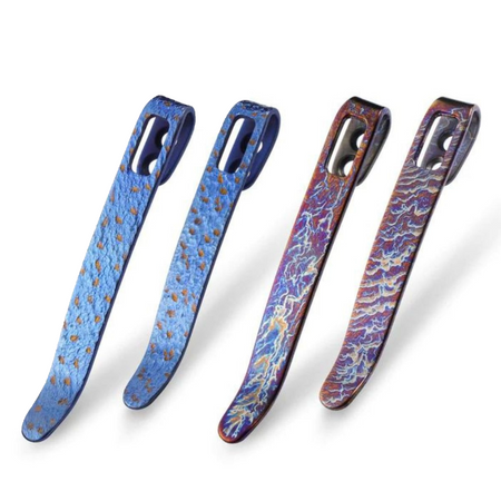 Civivi clip 4 pieces 50 mm / 55 mm Flamed Blue / Purple / Golden Titanium, without screws (T002C)