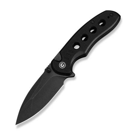 Civivi Triptych Black G10 Folding Knife, Black Stonewashed 14C28N (C23085B-1)