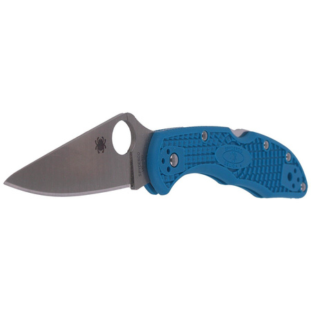 Spyderco Delica 4 FRN Blue Flat Ground Plain Folding Knife (C11FPBL)