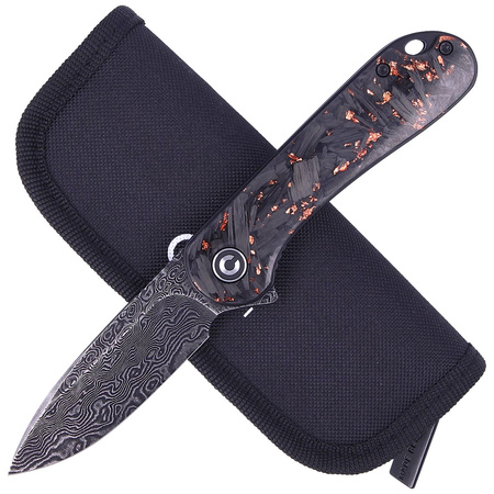 CIVIVI Elementum Flipper Black/Copper Resin knife, Damascus (C907C-DS3)