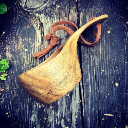 Kuksa - medium with handle - Handmade