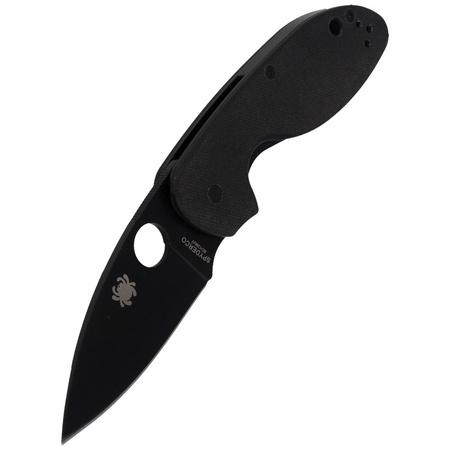 Spyderco Efficient G-10 Black / Black Blade Plain Folding Knife - C216GPBBK