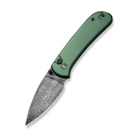 Civivi Qubit Green Aluminum, Black Damascus Knife (C22030E-DS1)