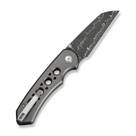 Civivi Pragma Prime Gray Aluminum Folding Knife, Damascus (C24067-DS1)