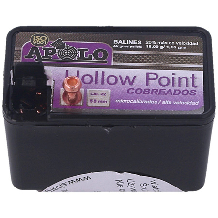 Apolo Hollow Point Copper 5.5 mm shotgun shell, 200 rounds. 1.15g/18.0gr (19991)