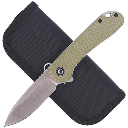 CIVIVI Elementum Flipper Knife Olive Micarta, Satin Finish (C907S)