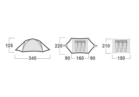 Husky - BURTON 2-3 hiking tent - green