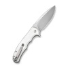 Civivi Button Lock Praxis Silver Aluminum, Satin Nitro-V Folding Knife (C18026E-2)