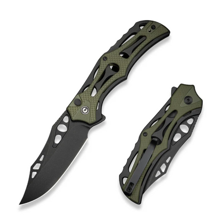Civivi Biophase Black Aluminum / OD Green G10, Black Stonewashed Nitro-V Folding Knife (C23083C-2)