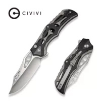 Civivi Biophase Black Aluminum / Black G10 Folding Knife, Satin Nitro-V (C23083C-3)