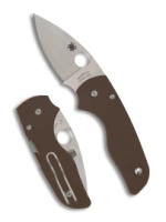 Spyderco Lil' Native Compression Lock Sprint Run Brown G-10 Folding Knife, Stonewashed CPM 15V by Eric Glesser (C230GPBN15V)