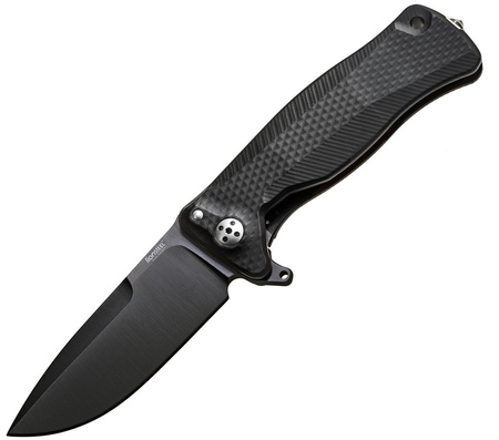 LionSteel SR Flipper Aluminum Black / Black Blade Folding Knife (SR11A BB)