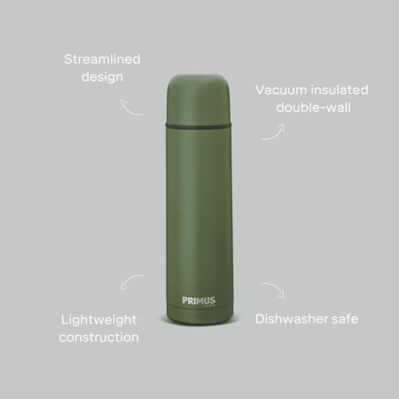 Primus - Classic Light Thermos 1L - Stainless Steel - Olive Drab Green