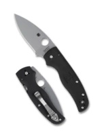 Spyderco Shaman Lightweight Black FRN, Satin CTS BD1N Folding Knife by Sal Glesser (C229PBK)