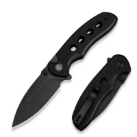Civivi Triptych Black G10 Folding Knife, Black Stonewashed 14C28N (C23085B-1)