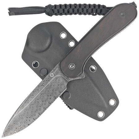 Civivi Elementum Fixed Tactical Black Ebony Wood knife, Damascus (C2105-DS1)