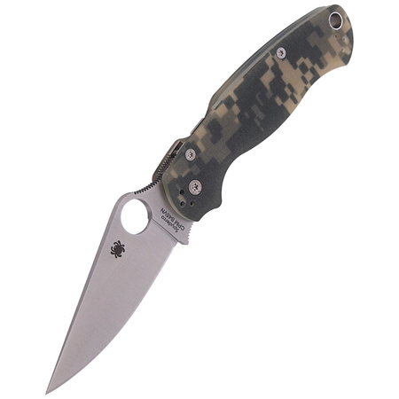 Spyderco Para Military 2 G-10 Camo Plain Folding Knife - C81GPCMO2