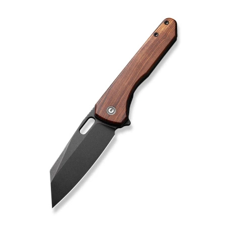 Civivi Nugz Guivourtia Wood Folding Knife, Black Stonewasahed 14C28N by Matthew Wehrwein (C23060-3)