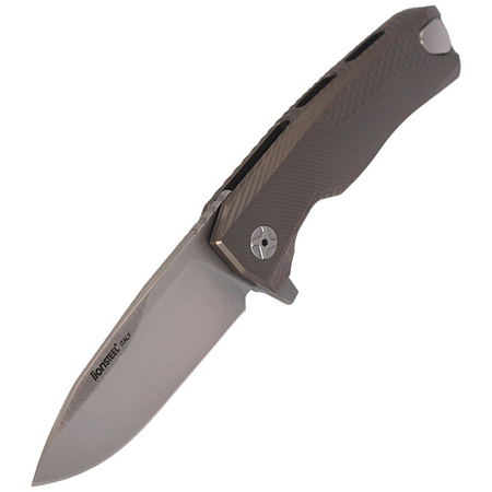 LionSteel ROK Titanium Bronze, Satin Blade Folding Knife (ROK B)