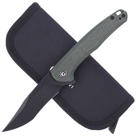 CIVIVI Mini Sandbar Green Micarta, Black Stonewashed by Eric Ochs (C20011-3) knife