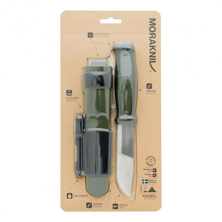 MORAKNIV - Mora Kansbol knife with Survival Kit (S) - Green