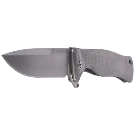 LionSteel SR11 Titanium Grey / Satin Blade Folding Knife (SR11 G)
