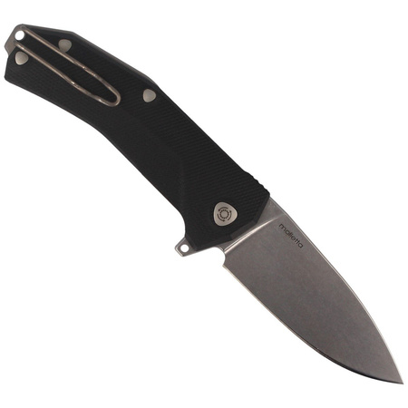 LionSteel KUR G10 Black, Stone Washed Blade Folding Knife (KUR BK)