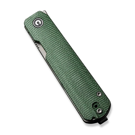 Civivi Sendy Green Canvas Micarta Folding Knife, Gray Stonewashed Nitro-V by Ben Petersen (C21004A-1)