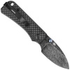Civivi Baby Banter Knife Black Twill Carbon Fiber Overlay On Black G10, Black Hand Rubbed Damascus by Ben Petersen (C19068S-DS1)