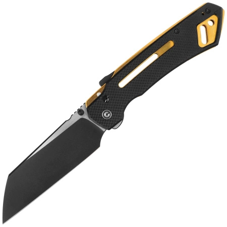 Civivi Buster FG Black Coarse G10 Folding Knife, Black Stonewashed/Satin Nitro-V by Snecx Tan (C24052-1)