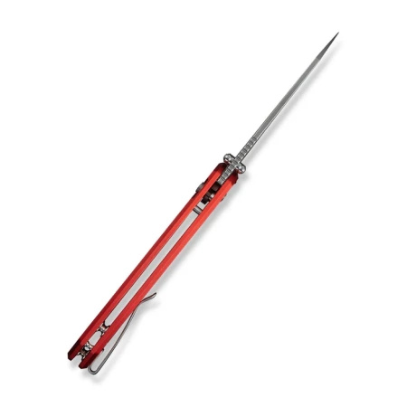 Civivi Pragma Prime Red Aluminum, Stonewashed 14C28N Folding Knife (C24067-2)