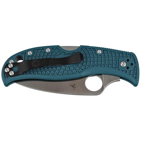 Spyderco LeafJumper Blue Lightweight FRN Folding Knife, Satin Plain K390 by Sal Glesser (C262PBLK390)