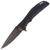 FOX Edge Mandatory Fun Black G10 Folding Knife, Stonewashed (FE-024)