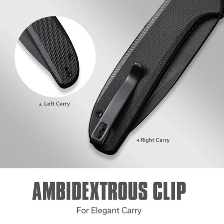 Civivi Primitrox Black G10, Black Stonewashed Nitro-V Folding Knife (C23005A-2)