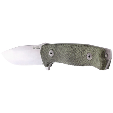 LionSteel Micarta Green Canvas, Satin Blade Sleipner Knife (M5 CVG)