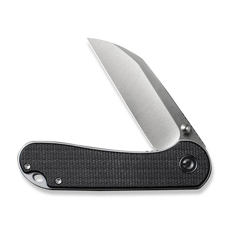 Civivi Elementum Wharncliffe Black Canvas Micarta Folding Knife, Satin Nitro-V (C18062AF-3)