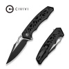 Civivi Anaaki Black Aluminum, Black Stonewashed/Satin Nitro-V Folding Knife (C24039-1)