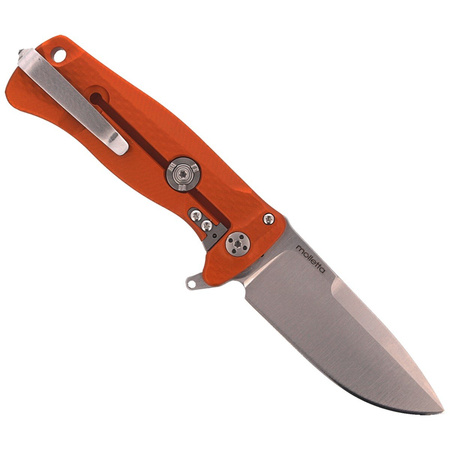 LionSteel SR22A Aluminum Orange, Satin Blade Folding Knife (SR22A OS)