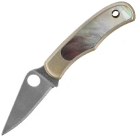Spyderco Bug Folding Knife Nickel Silver/Abalone, Satin 12C27 (C133AP)